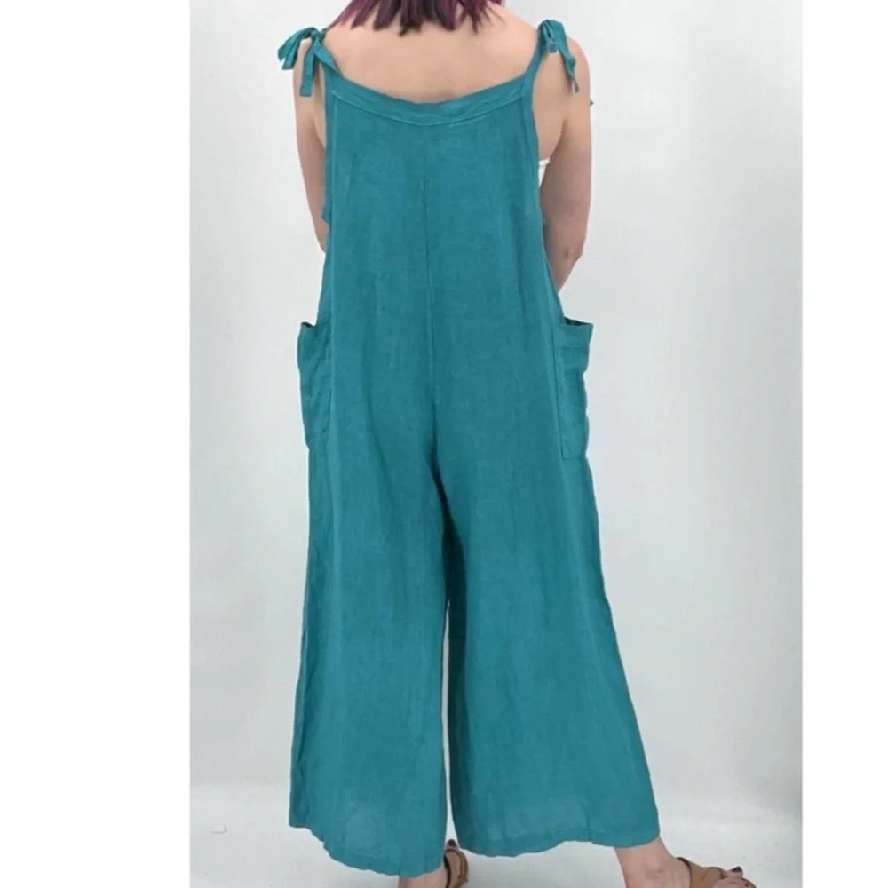 Pink Linen Jumpsuit - Picture 8 of 8